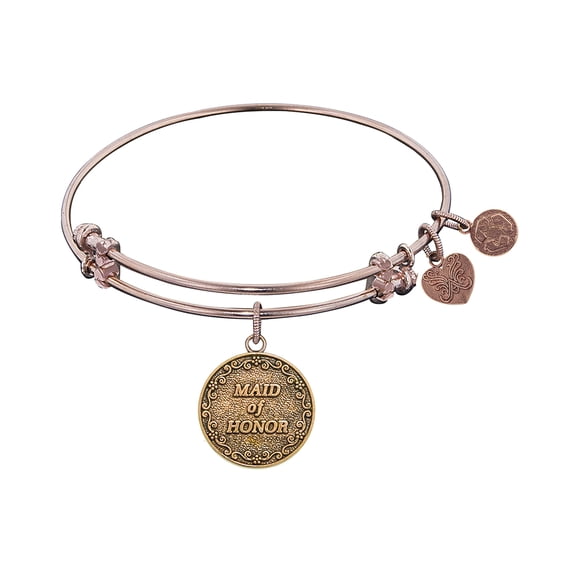 Brass Maid Of Honor Bangle Bracelet 7.25 Adjust