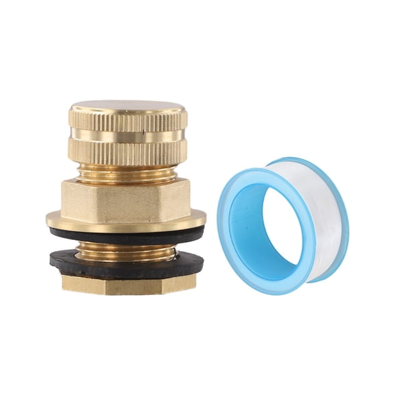 Brass Male Garden Hose Bulkhead Fitting 1/2'' Female 3/4'' Ght Male Water Tank Connector Hex Head End Pipe Cap Kit