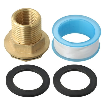 Brass Male Garden Hose Bulkhead Fitting 1/2'' Female 3/4'' Ght Male Water Tank Connector Hex Head End Pipe Cap Kit