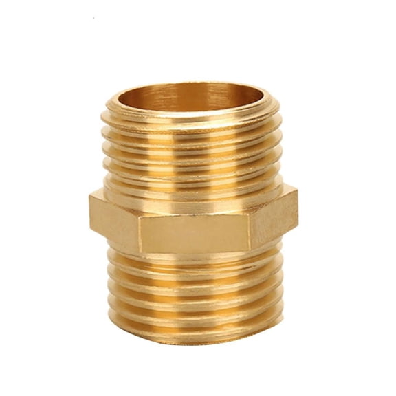 Brass Male to Male Pipe Adapter Fitting Hexagon Adapter Straight Connector