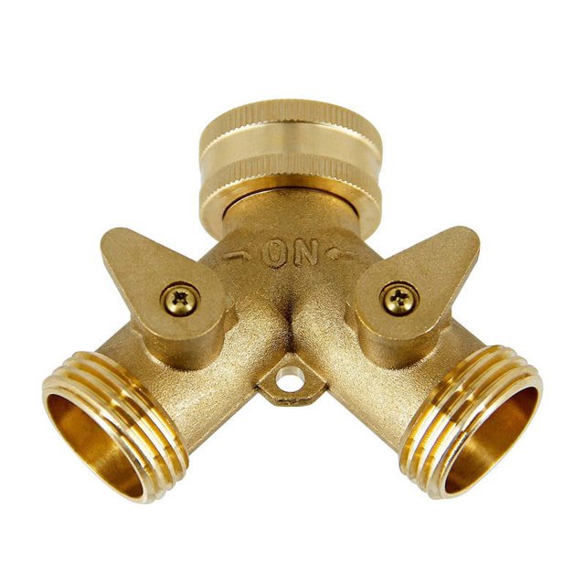 Brass Manifold, 3/4" Tap Y Splitter Brass Manifold Two Way Washing