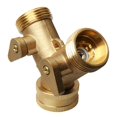 Brass Manifold, 3/4" Tap Y Splitter Brass Manifold Two Way Washing