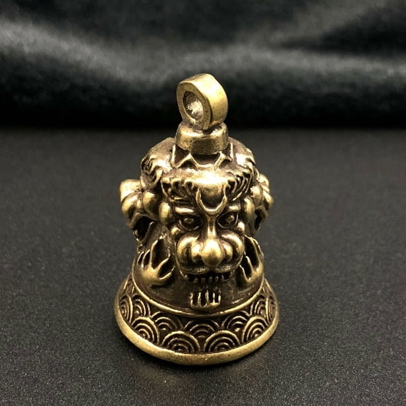 Brass Manual Sculpture Dragon Exorcism Bell Pendant China