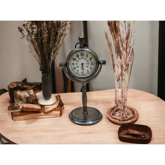 Brass Maritime Collectible Shelf/Desk Clock Marine Nautical Clock Working Desk Clock with Stand Housewarming Gift