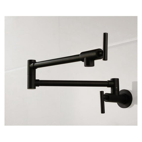 Brass Matte Black Kitchen Faucet Single Handle Pot Filler Faucet Swing Spout Wall Mount Cold Bathroom Tap ,360 Swivel Spout