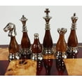 thumbnail image 1 of Brass Metal Black Chrome  Black W/ Wood Inserts Staunton Chess Men Set NO Board, 1 of 4