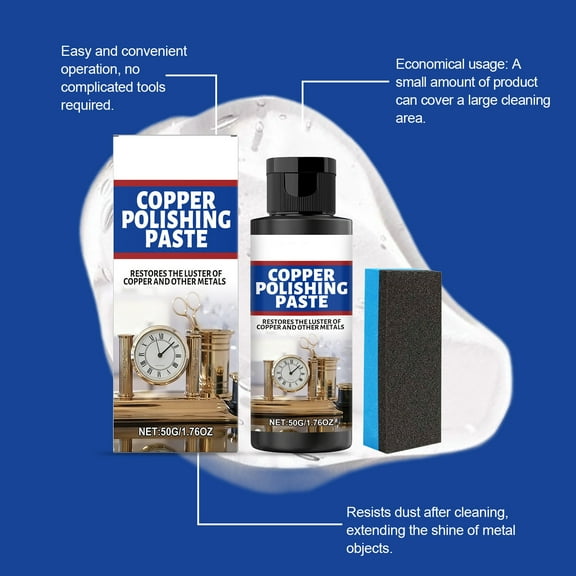 Brass Metal Cleaner, Polishing and Brightening Agent for Hardware, Daily Maintenance for Metal Surfaces, 50ml, Home, DIY, Industrial Use