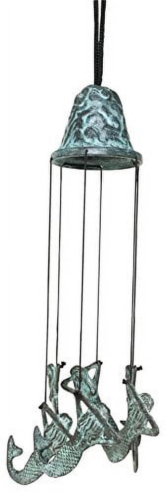 Brass Metal Coastal Sirens of The Seas Mermaid Maidens Wind Chime Patio Garden Decor