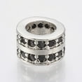 thumbnail image 1 of Brass Micro Pave Cubic Zirconia Beads Cadmium Free & Lead Free Large Hole Beads Column Black Platinum 8.5x5.5mm Hole: 5mm, 1 of 2