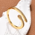 thumbnail image 1 of Brass Micro Pave Cubic Zirconia Finger Rings Cadmium Free & Lead Free Snake Real 18K golden Plated 8mm Inner Diameter: 17mm, 1 of 5