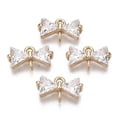 thumbnail image 1 of Brass Micro Pave Cubic Zirconia Links Connectors Bowknot Long-Lasting Plated Light Gold Clear 7x12x3.5mm Hole: 1.2mm, 1 of 2