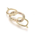 thumbnail image 1 of Brass Micro Pave Cubic Zirconia Links connectors Oval Colorful Golden 12.5x32x4.5mm Hole: 1.2mm 1pc, 1 of 2
