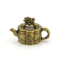 thumbnail image 1 of Brass Miniature Small Ornament Good Luck Pixie Covered Teapot Incense Burner 1pc, 1 of 20