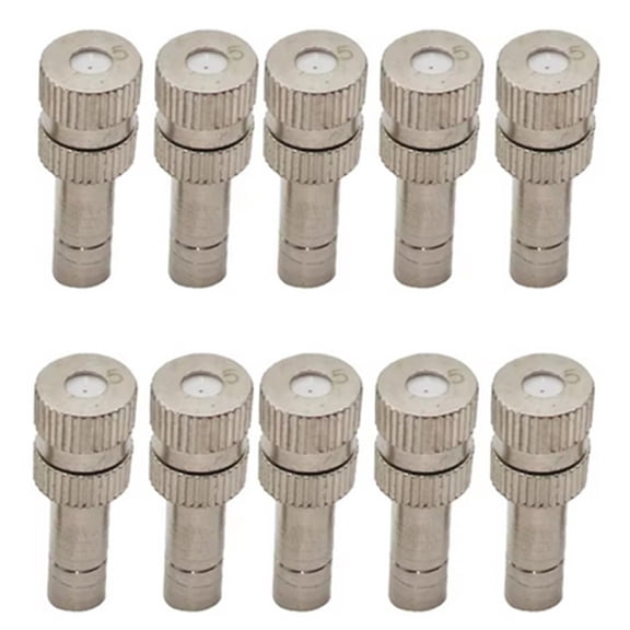 Brass Misting Nozzles for Efficient Garden Watering and Cooling System 10 Pack