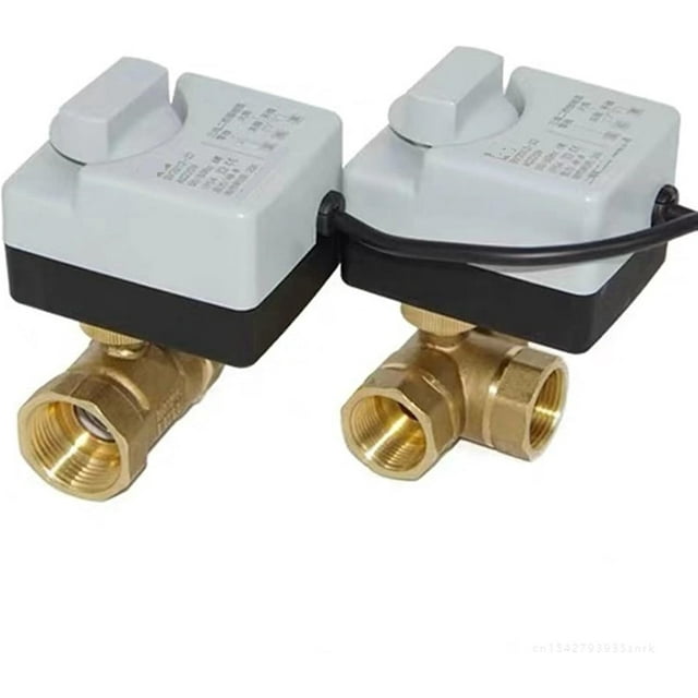 Brass Motorized Ball Valve 3Wire Two Control Electric Actuator AC220V