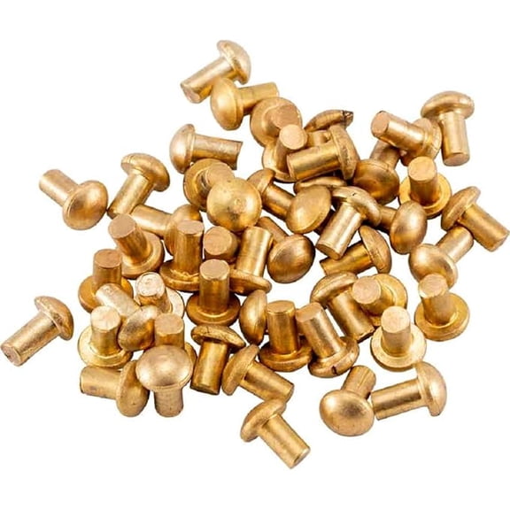 Brass Mushroom Rivets for Armor and Shield Bosses - 10 mm - Pack of 50