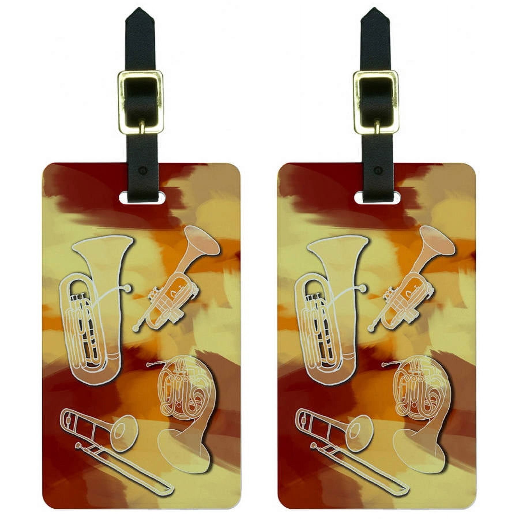 Brass Music Musical Instruments Band Orchestra Luggage Tags ID, Set of ...