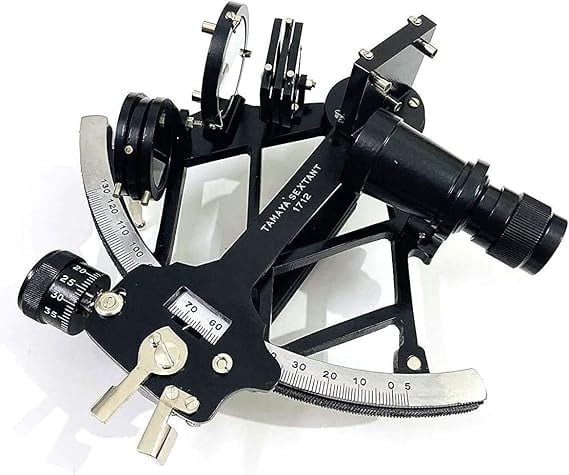 Sextant nautique en laiton noir Tamaya fonctionnel - Navigation vintage