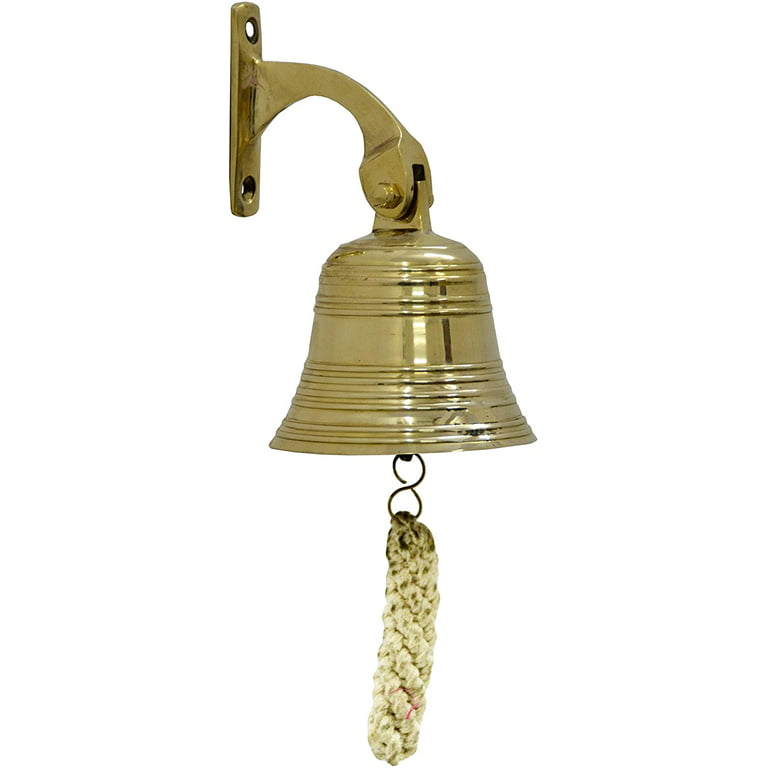 Brass Nautical Brass Bell Ship Bell Doorbell Small Bell US Navy Clock  Indian Bells Hanging Bell Brass Bell for Sale Wall Mounted Bell (3 Inch Dia)