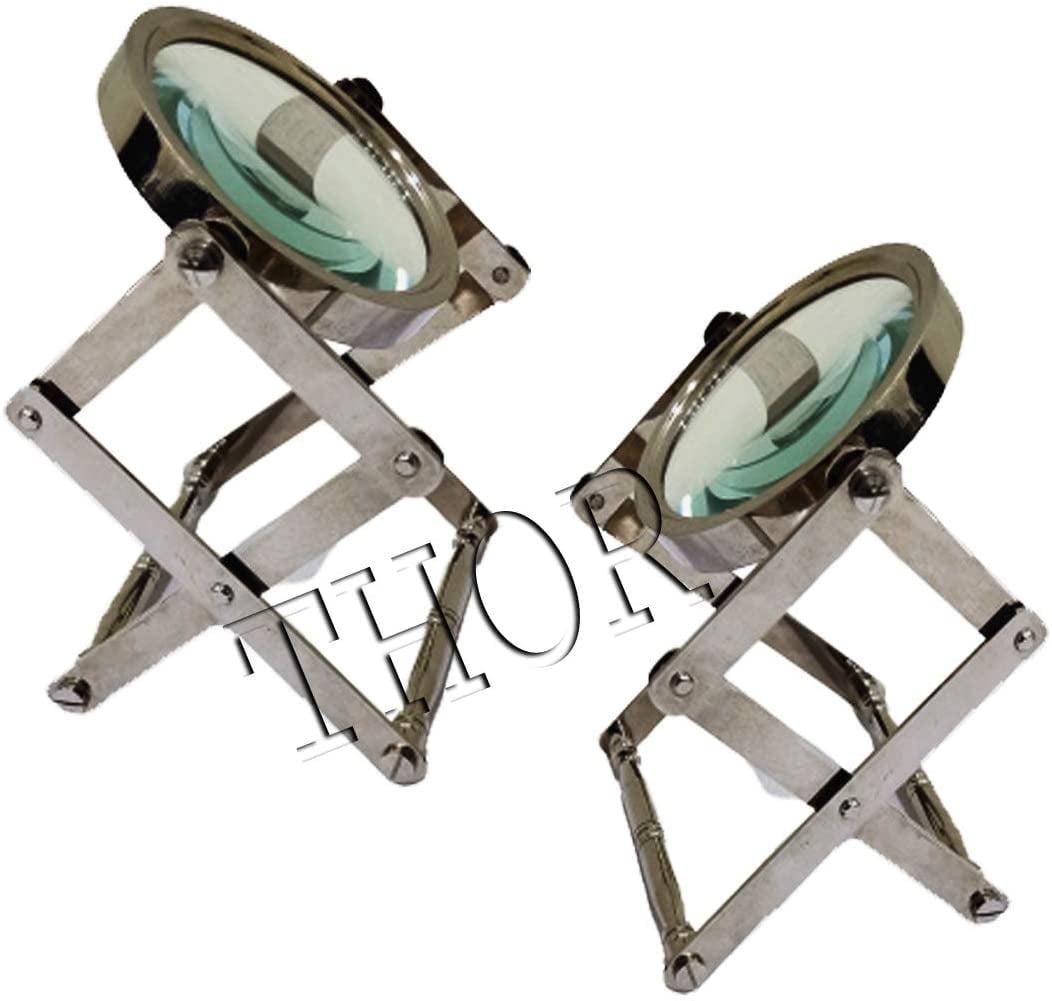 Brass Nautical Desktop Vintage Style Magnifier Adjustable Magnifying Glass 4 Inch