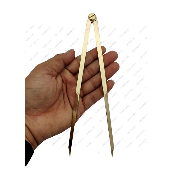 Brass Navigation Divider with Leather Pouch 8"