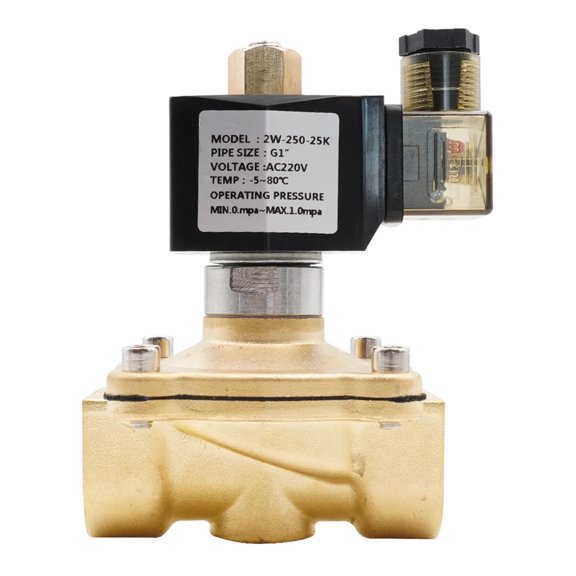 Brass Normally Open Solenoid Valve,G3/8" To G2",AC220 DC12V 24V,IP65 High Temperature Resistant Water Valve