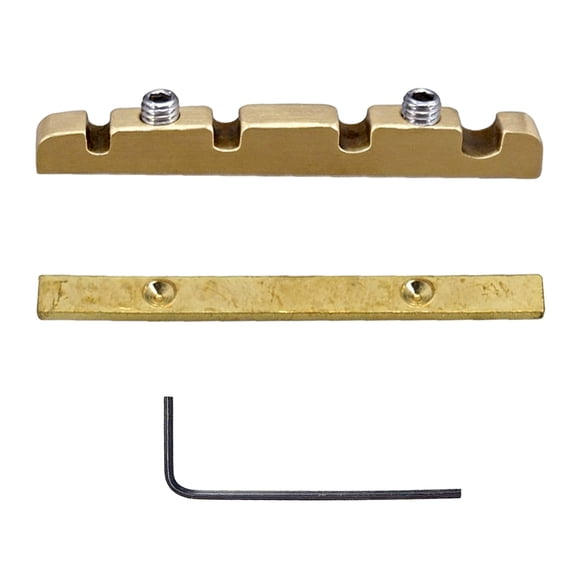 Brass Nut Enhances Resonance and Tuning Stability Electric Bass Guitar with Roller Grooves for Smooth String Movement Adjustable Height