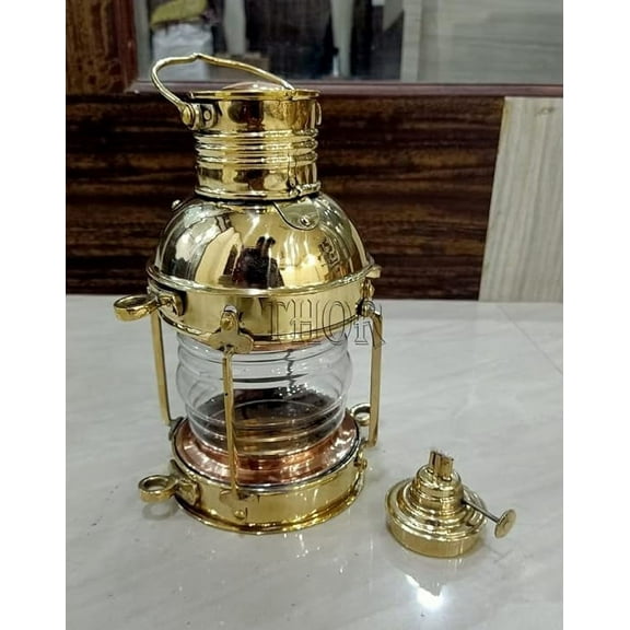 Brass Oil Lantern Maritime Collectible Ship Lamp /Decorative Lantern/ Nautical Wall Hanging Oil Lamp/ Boat Lamp Rustic Vintage Home Decor Gifts