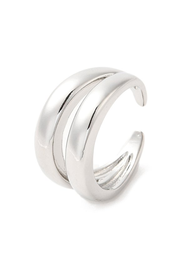 Brass Open Cuff Rings Cadmium Free & Lead Free Platinum Inner Diameter: 18mm