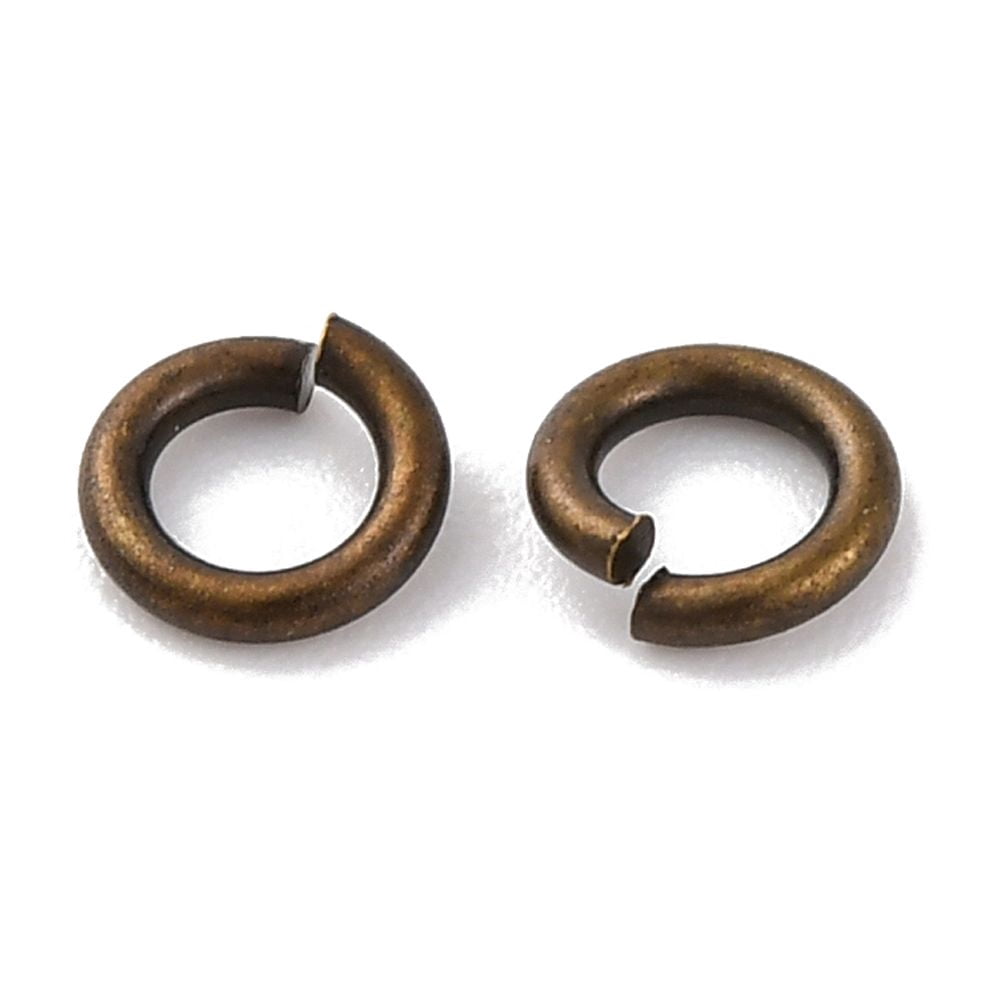 Brass Open Jump Rings Cadmium Free & Lead Free Antique Bronze 5x1mm Inner Diameter: 3mm 7142pcs/500g