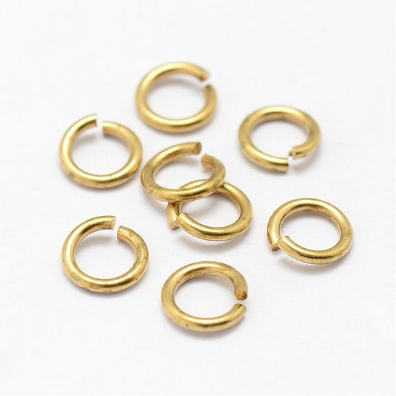 Brass Open Jump Rings Nickel Free Raw(Unplated) 18 Gauge 7x1mm Inner Diameter: 5mm