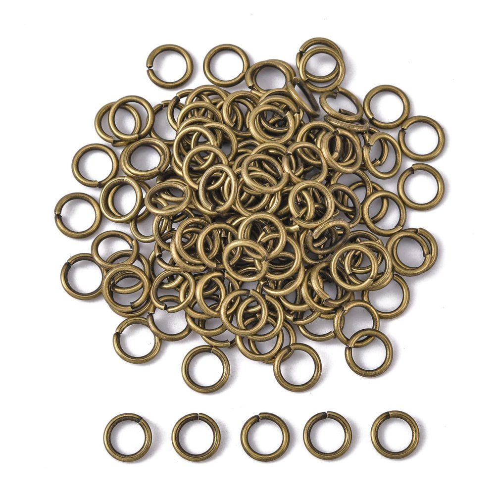 Brass Open Jump Rings Round Cadmium Free & Lead Free Bronze 7x1mm 18 Gauge Inner Diameter: 5mm about 4000pcs/500g