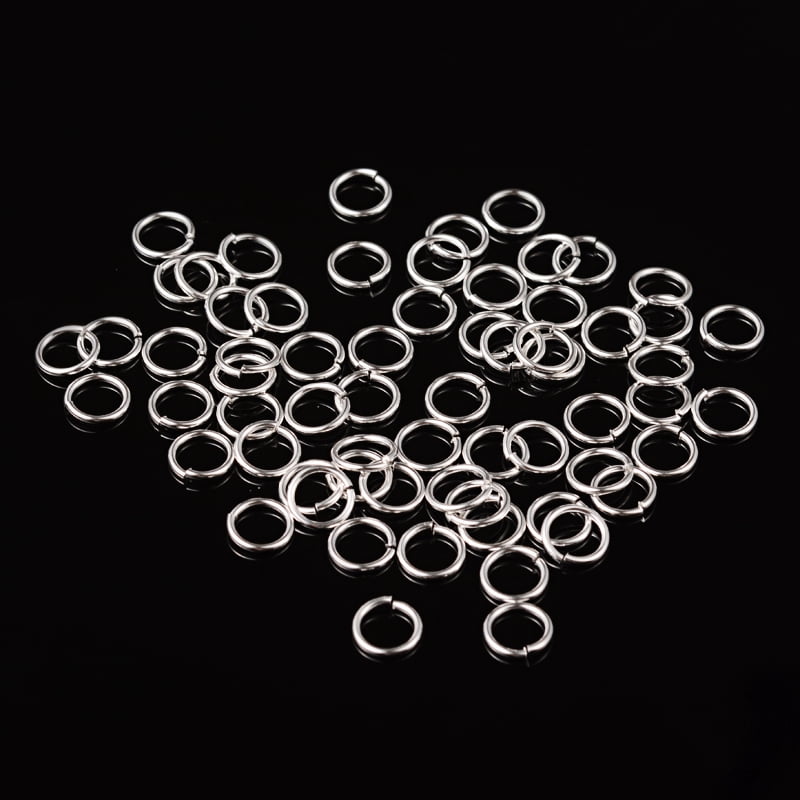 Brass Open Jump Rings Round Cadmium Free Lead Free Silver 8x1mm 18 Gauge Inner Diameter: 6mm 4300pcs/500g