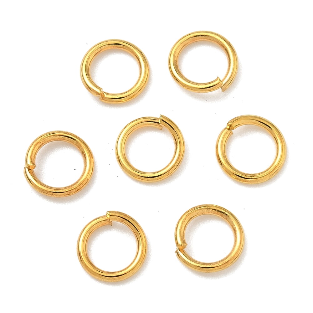 Brass Open Jump Rings Round Cadmium Free Nickel Free Lead Free Golden 7x1mm 18 Gauge Inner Diameter: 5mm 4000pcs/500g