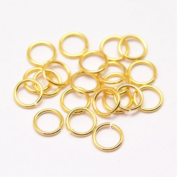 Brass Open Jump Rings Round Cadmium Free Nickel Free Lead Free Real 18K Gold Plated 23 Gauge 4x0.6mm Inner Diameter: 2mm 5000pcs/100g