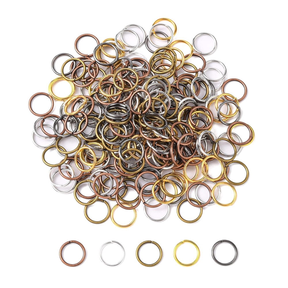 Brass Open Jump Rings Round Mixed Color 5x1mm 18 Gauge Inner Diameter: 3mm 6000pcs/500g