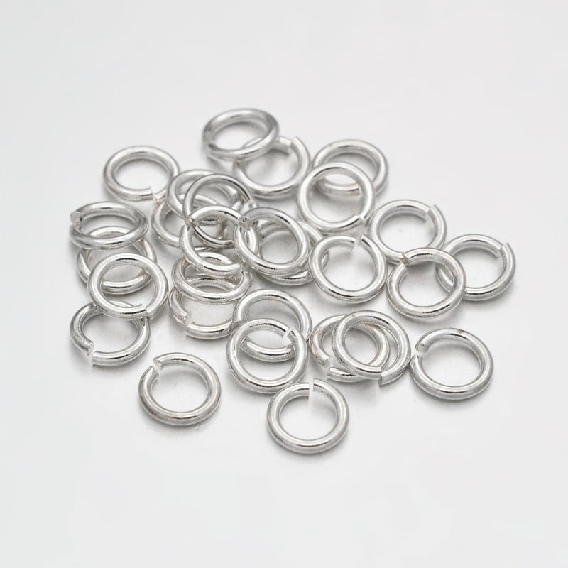 Brass Open Jump Rings Round Silver 20 Gauge 5x0.8mm Inner Diameter: 3.4mm 9146pcs/500g