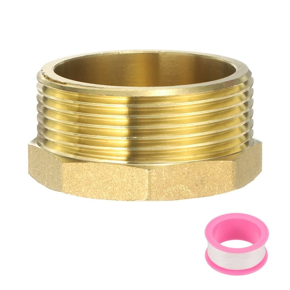 Brass Outer Hex Thread Fittings, G1-1/2" Male Brass Plug Male Threaded Socket Pipe Plug Fitting