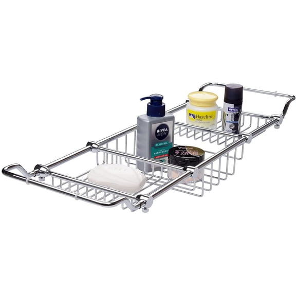 Brass Over Bathtub Racks Expandable Bath Caddy for The Elegant Tub Chrome Polished