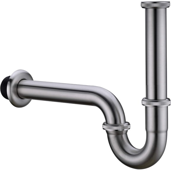 Brass P Trap, 1 1/4 Bathroom Basin Sink Waste Trap Drain Kit with Flange and Slip Joint Extension Tube Drain Tailpiece, Adjustable Height, Brushed Nickel Finish$$Tools & Hardware Other