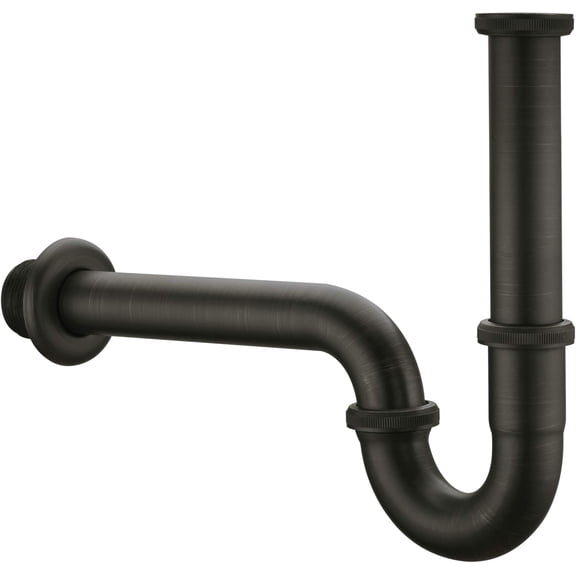 Brass P Trap, 1 1/4 Bathroom Basin Sink Waste Trap Drain Kit with Flange and Slip Joint Extension Tube Drain Tailpiece, Adjustable Height, Oil Rubbed Bronze Finished