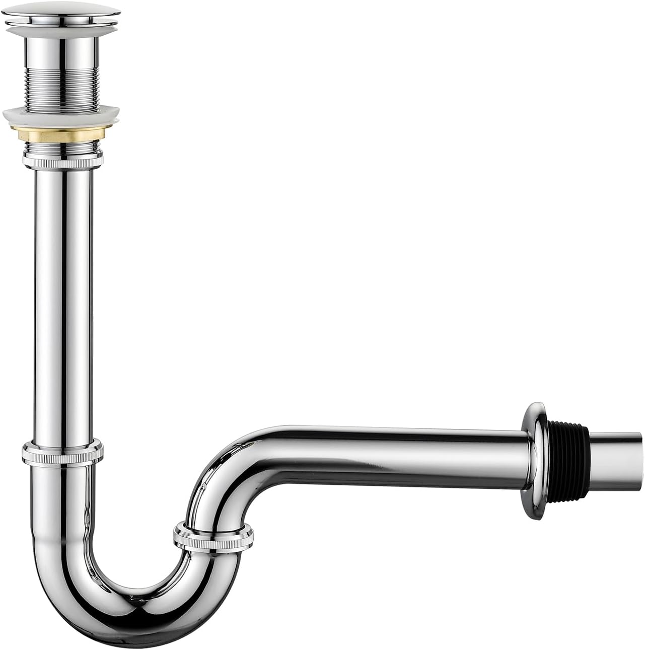 Brass PTrap with Bathroom Sink Stopper 11/4" Sink Drain Bottle Trap