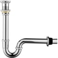 Brass P-Trap with Bathroom Sink Stopper: 1-1/4" Sink Drain Bottle Trap Set No Overflow ...