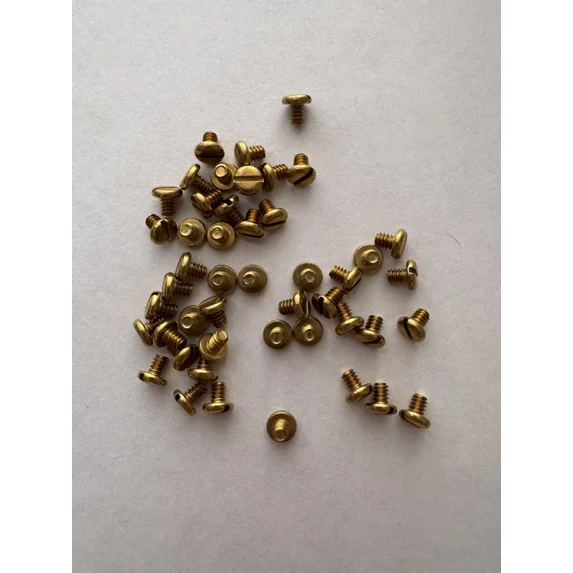 Brass Pan Head Slotted Machine Screws. 6/32 X 3/16” 30 Pcs. New