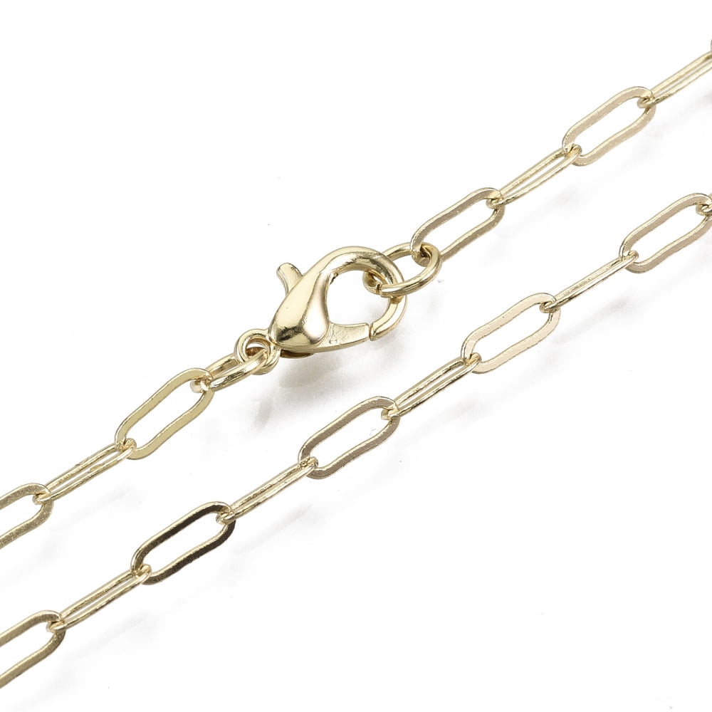 Brass Paperclip Chains Drawn Elongated Cable Chains Necklace ...