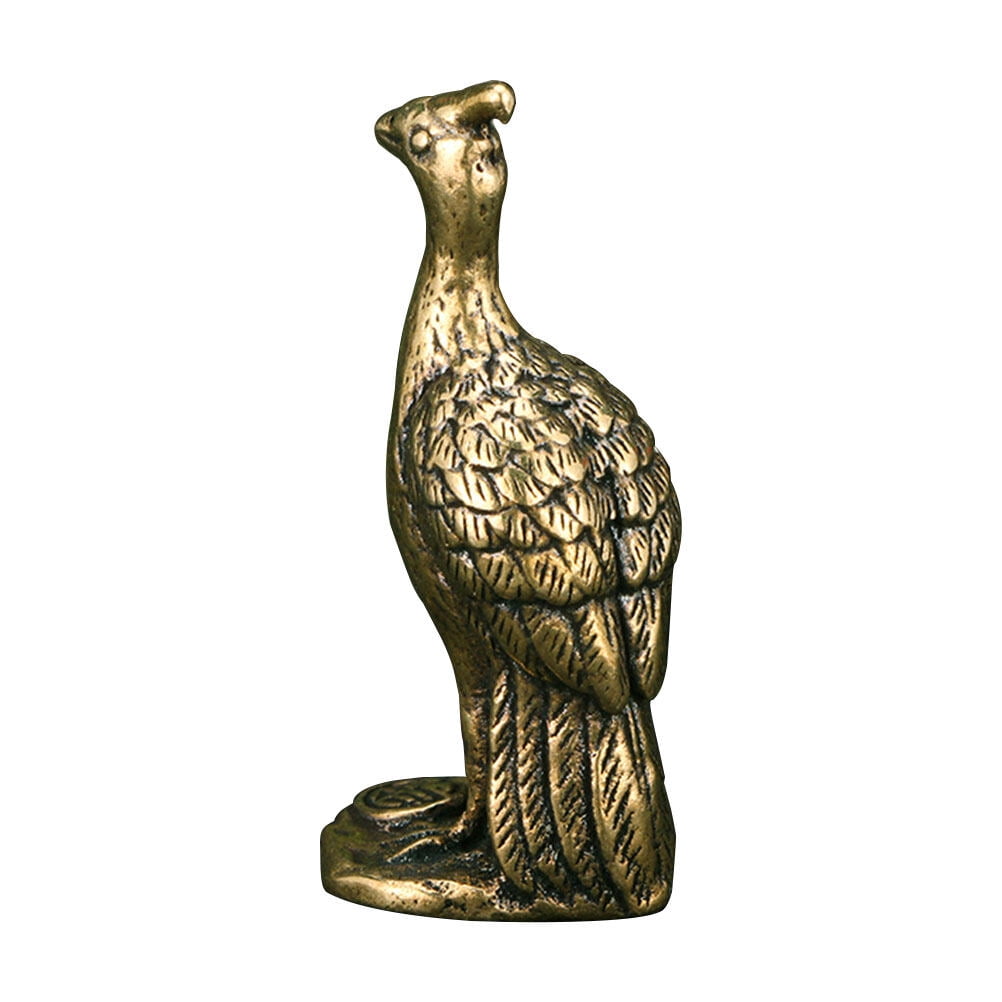 Brass Peacock Ornament Retro Home Decor Peacockshape Miniature Statue Feng Shui Chinese