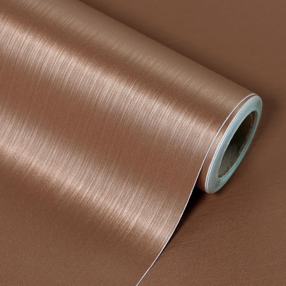 Brass Peel and Stick Wallpaper 15.7"×118" Metallic Textured Contact Paper Modern Waterproof Wallpapers Removable Self Adhesive Vinyl DIY Decor Wall Paper for Bedroom Kitchen Cabinets Fridge