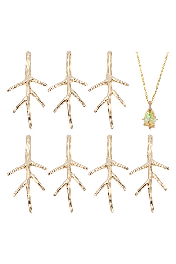 Brass Pendant Bails Branch Golden 31.5x14.5x11mm Hole: 7.5x4mm for DIY