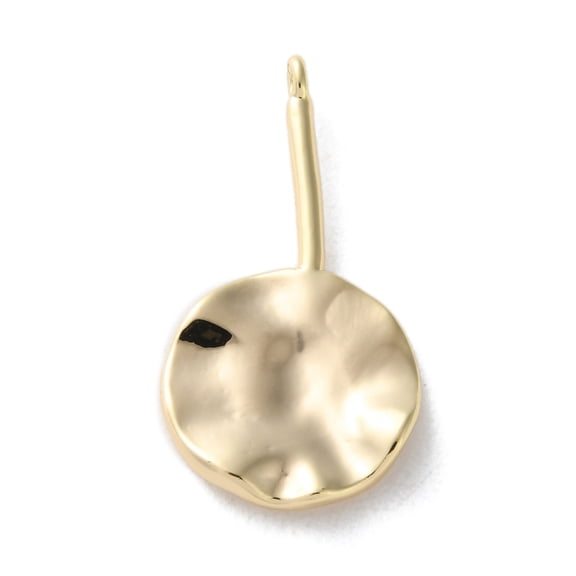 Brass Pendants Cadmium Free & Nickel Free & Lead Free Irregular Geometry Round 22.5x12x2mm Hole: 0.7mm