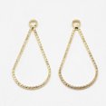 thumbnail image 1 of Brass Pendants Cadmium Free Nickel Free Lead Free teardrop Real 18K golden Plated 26x13x1mm Hole: 1.5mm, 1 of 2
